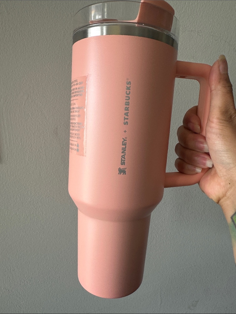 Peach Travel Mug with Handle